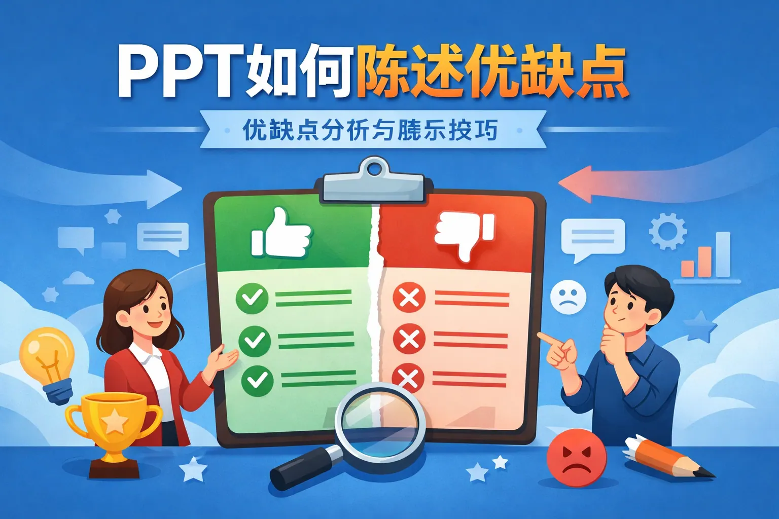 ppt如何陈述优缺点