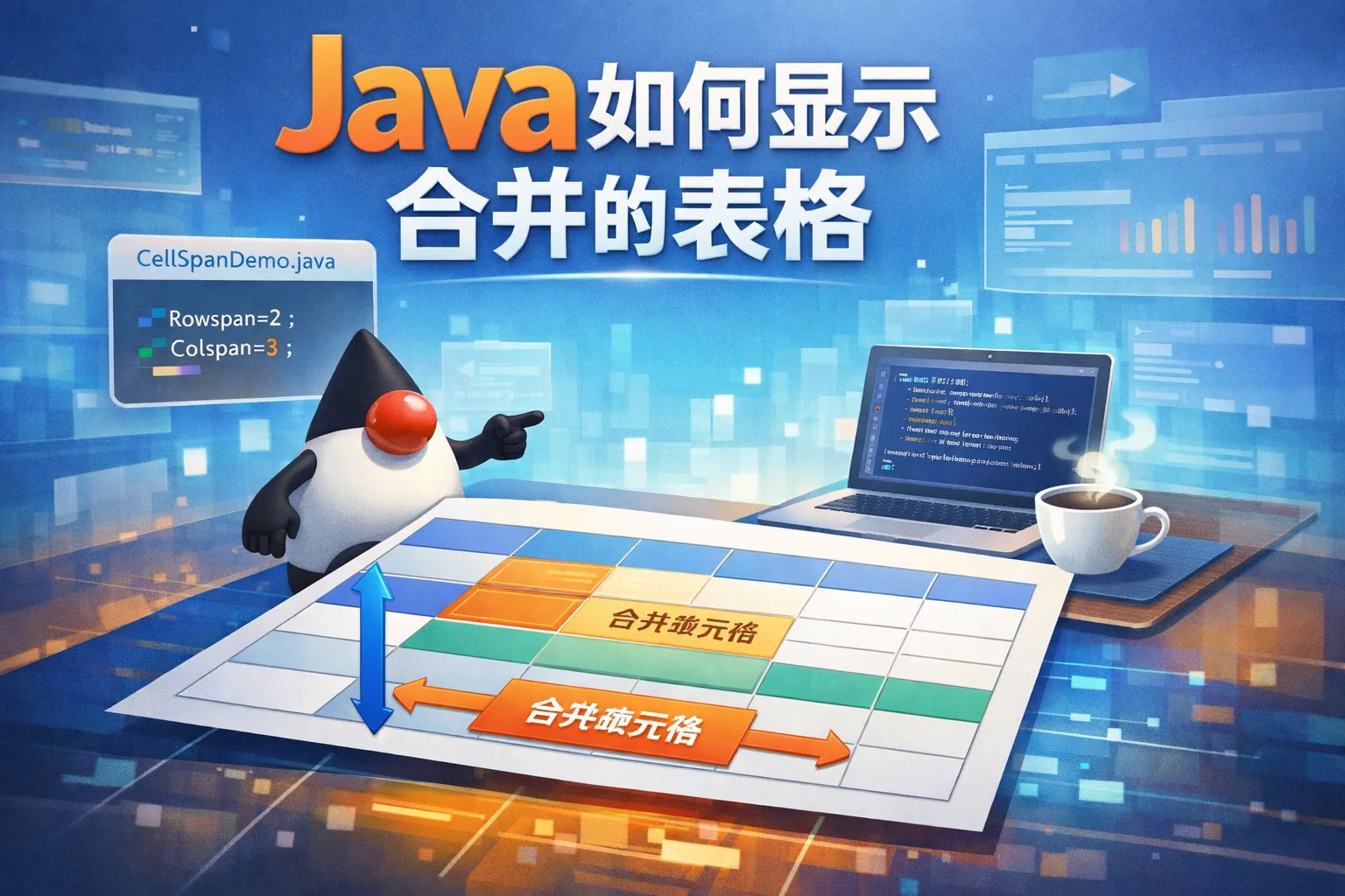 java如何显示合并的表格