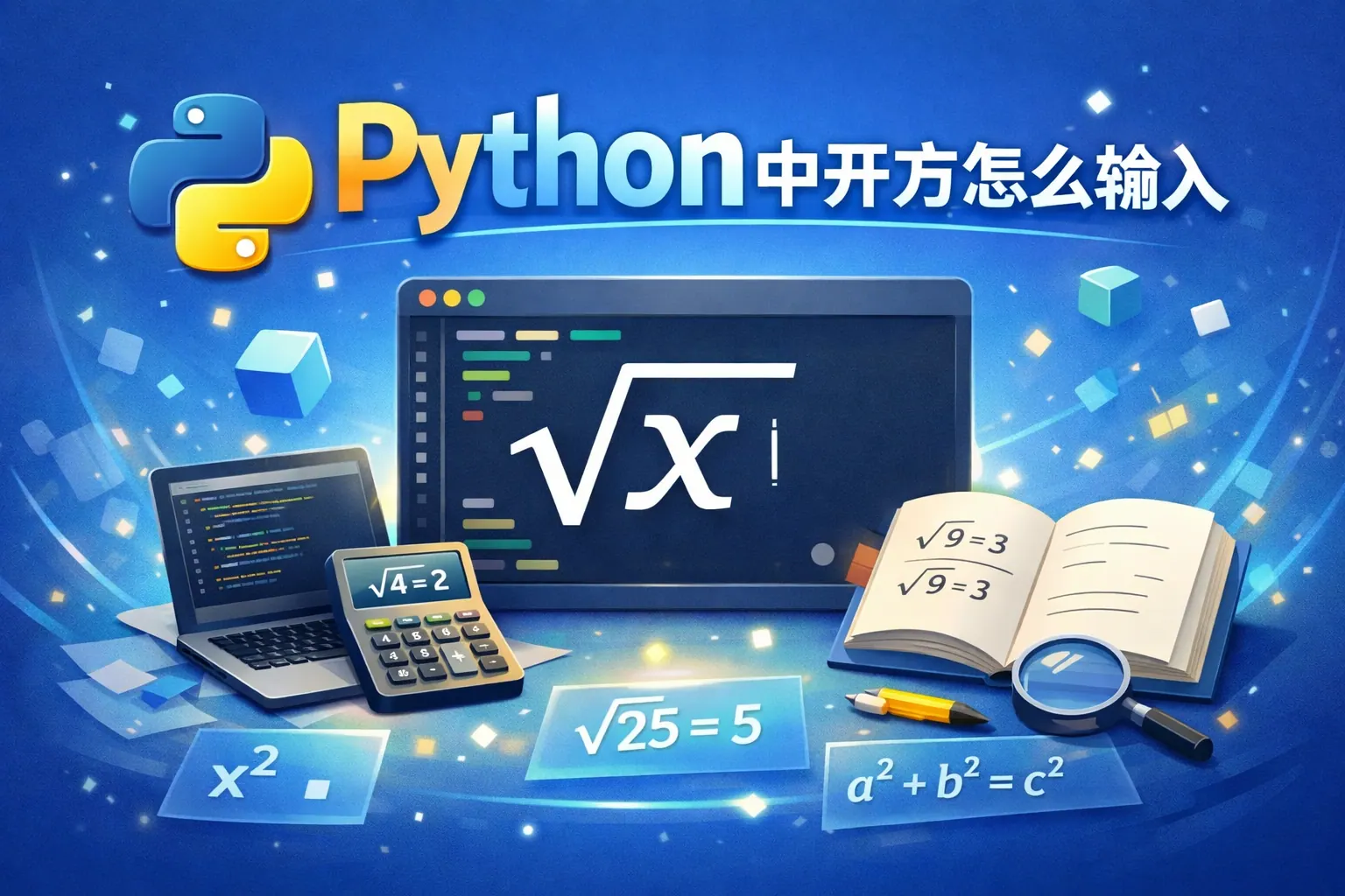 python中开方怎么输入