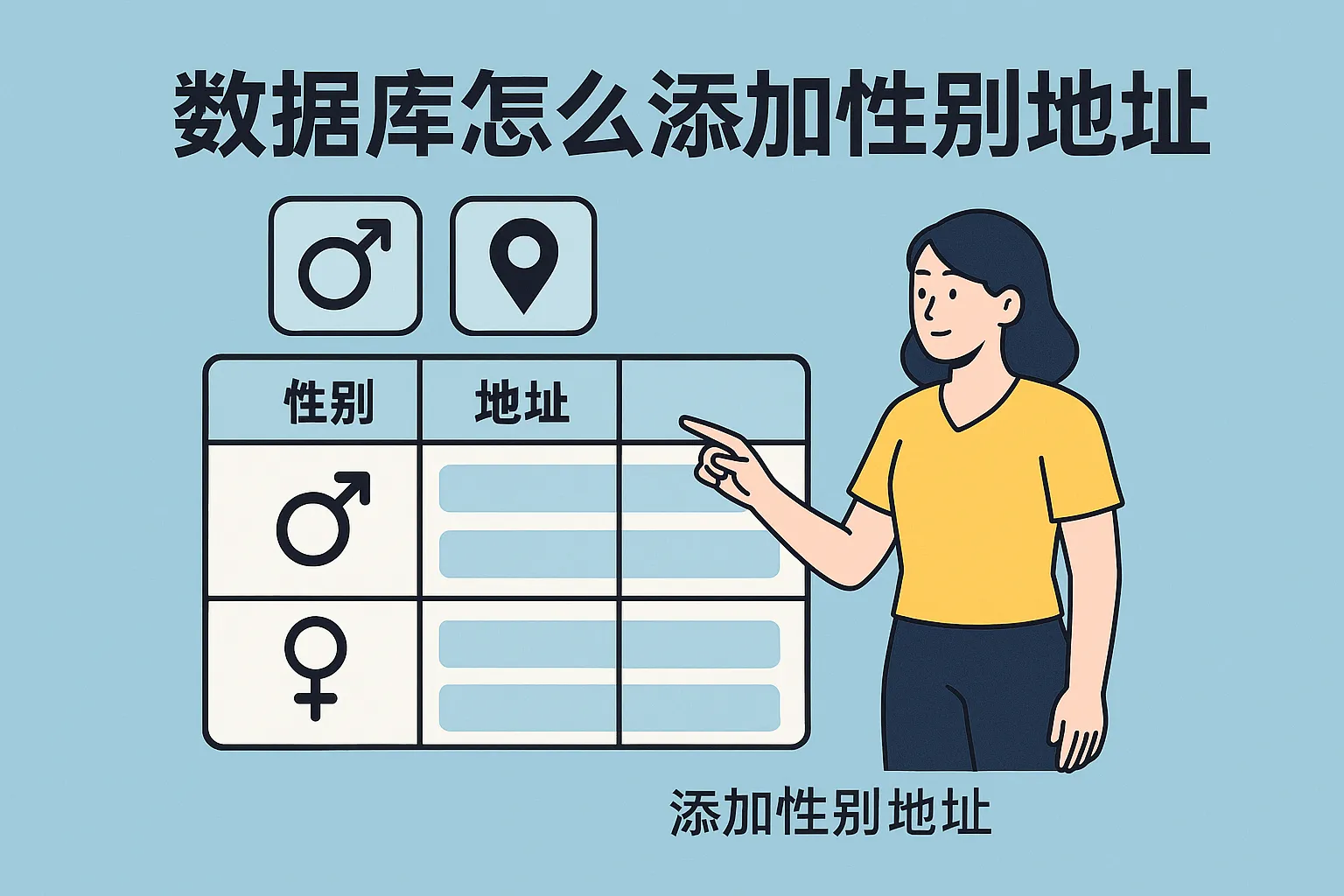 数据库怎么添加性别地址