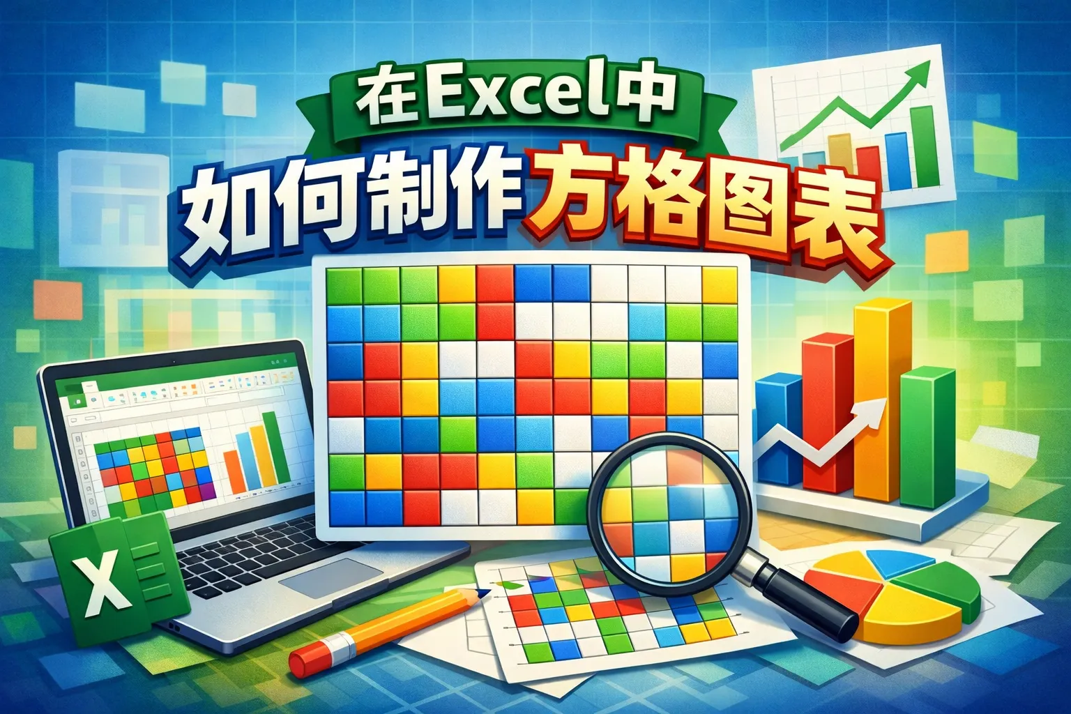 在excel中如何制作方格图表