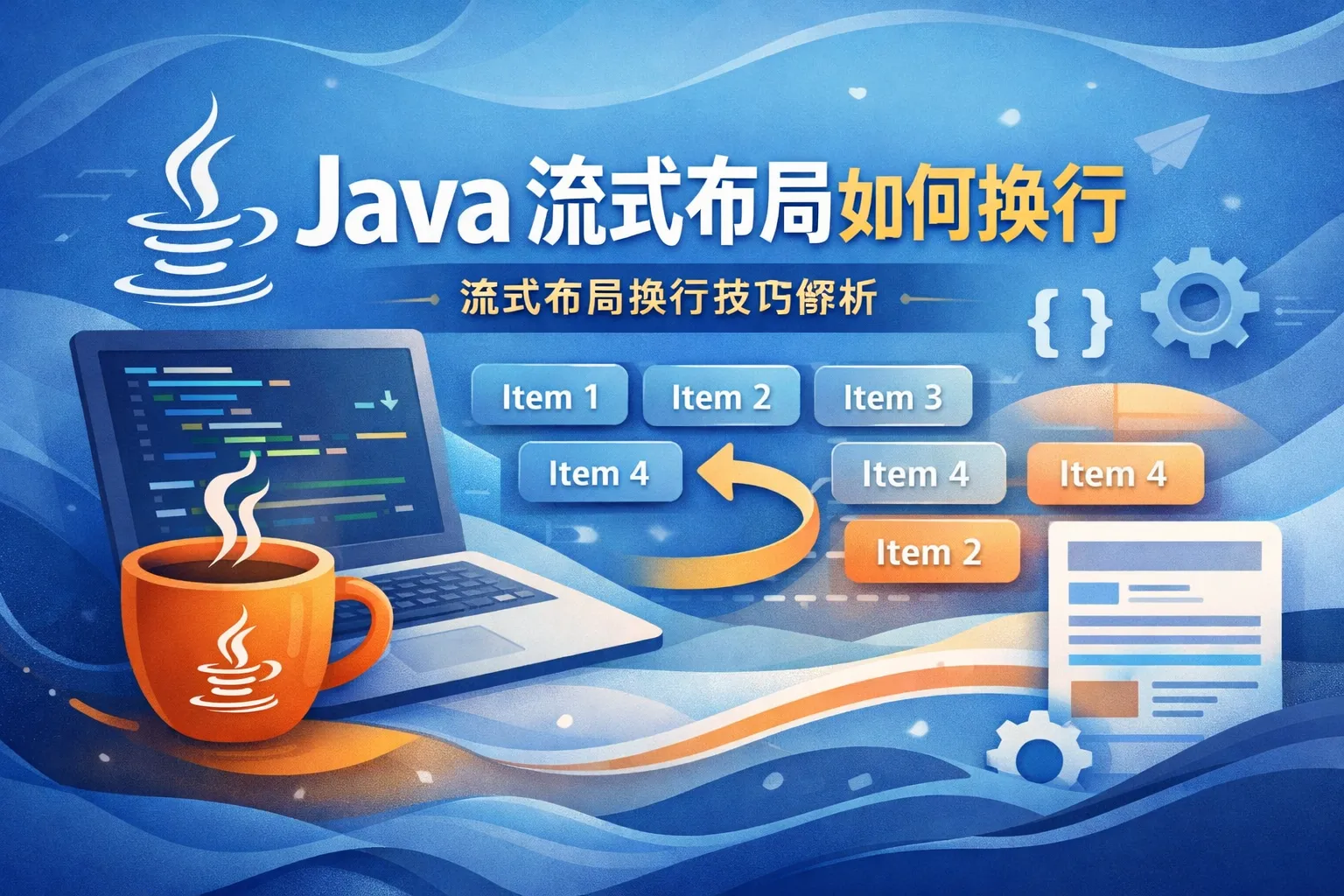 java 流式布局如何换行