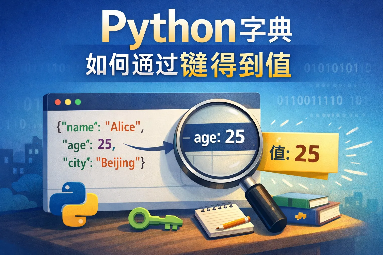 python字典如何通过键得到值