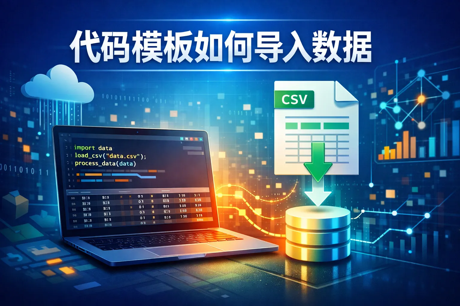 代码模板如何导入数据