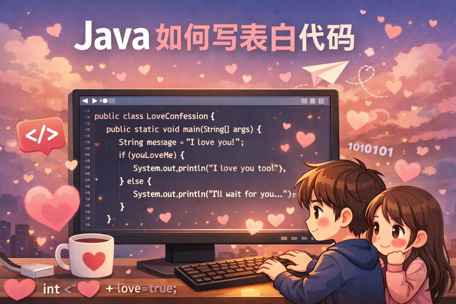 java如何写表白代码