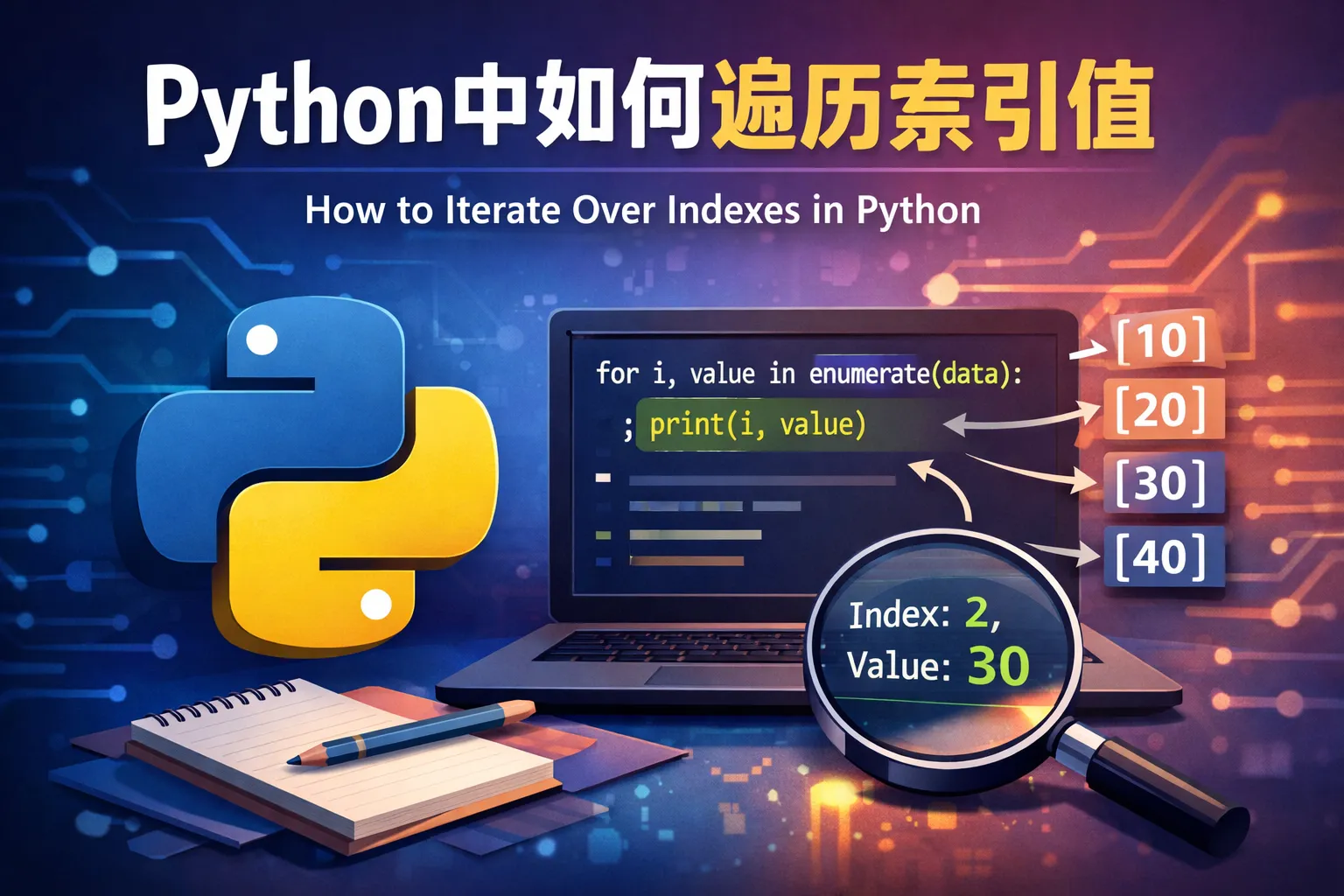 python中如何遍历索引值