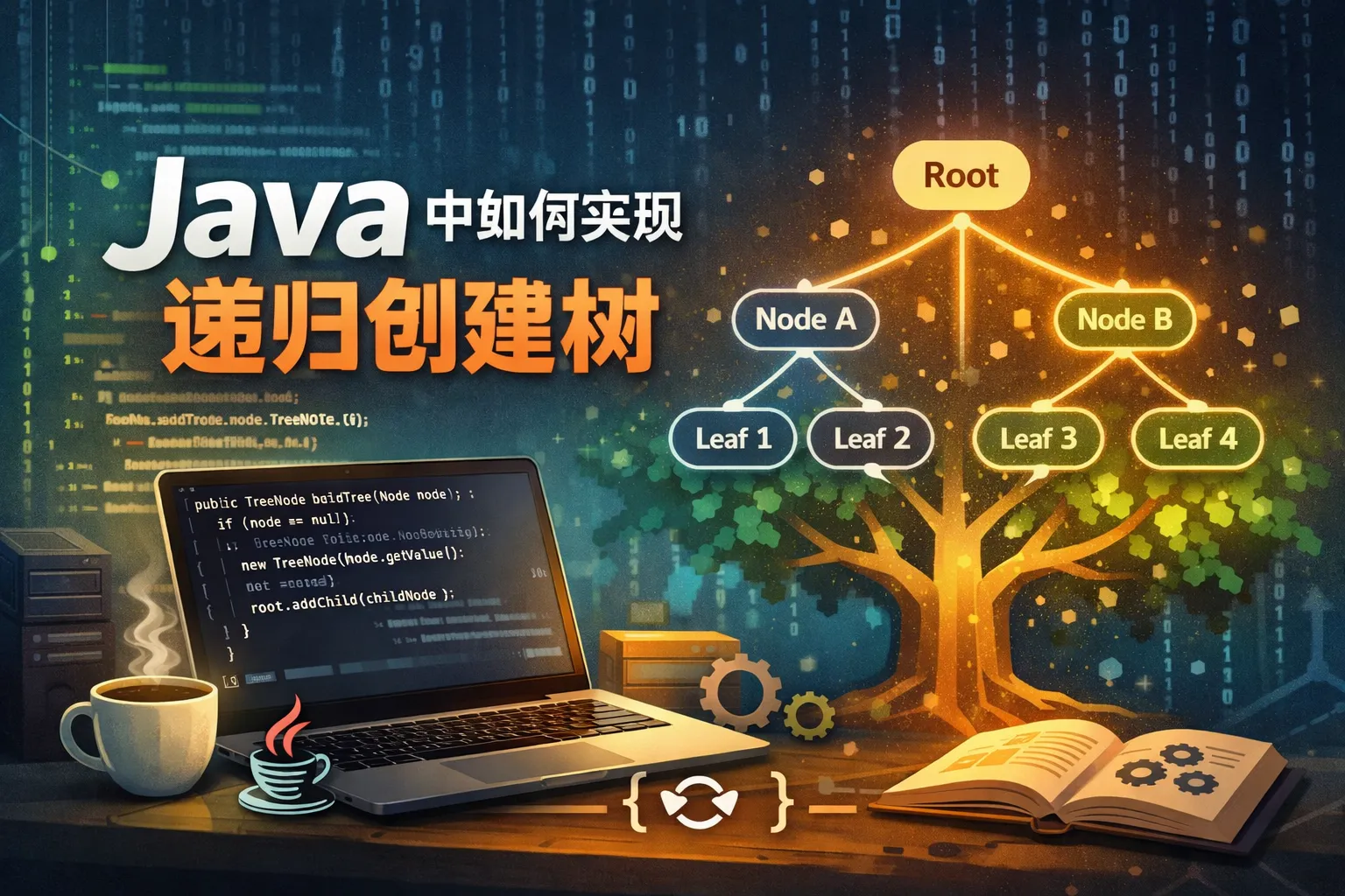 java中如何实现递归创建树