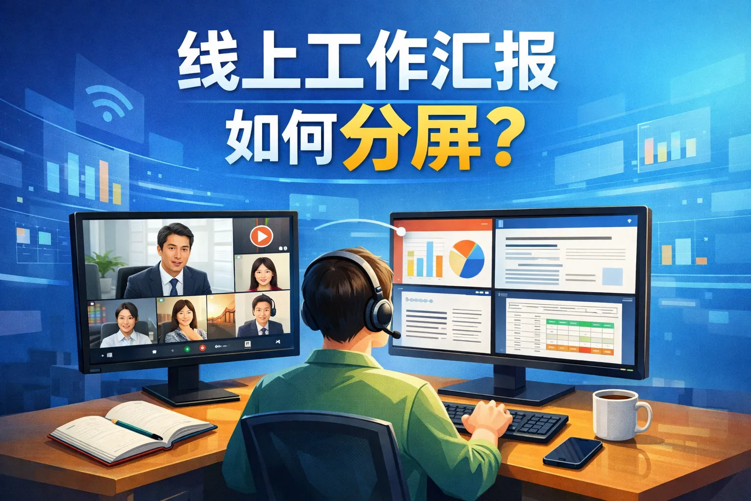 线上工作汇报如何分屏