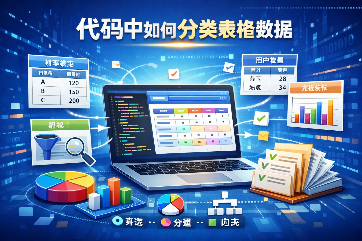 代码中如何分类表格数据