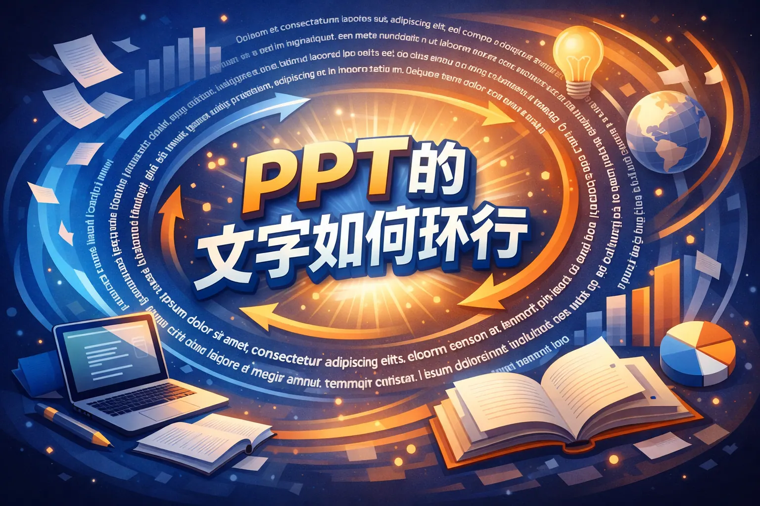 ppt的文字如何环行
