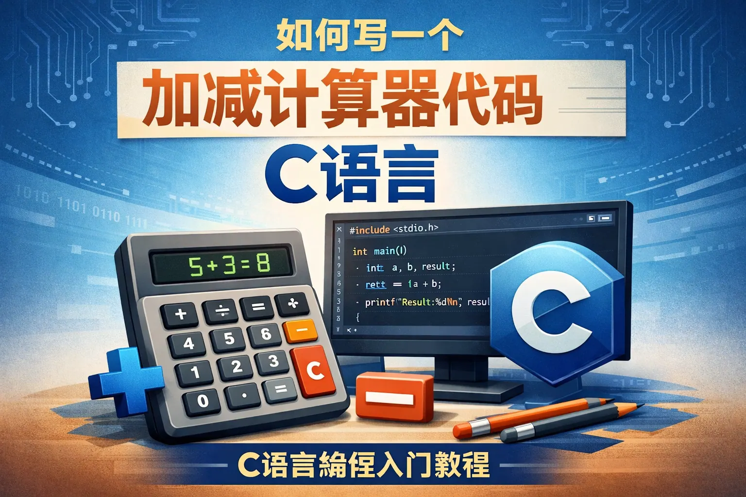 如何写一个加减计算器代码c语言