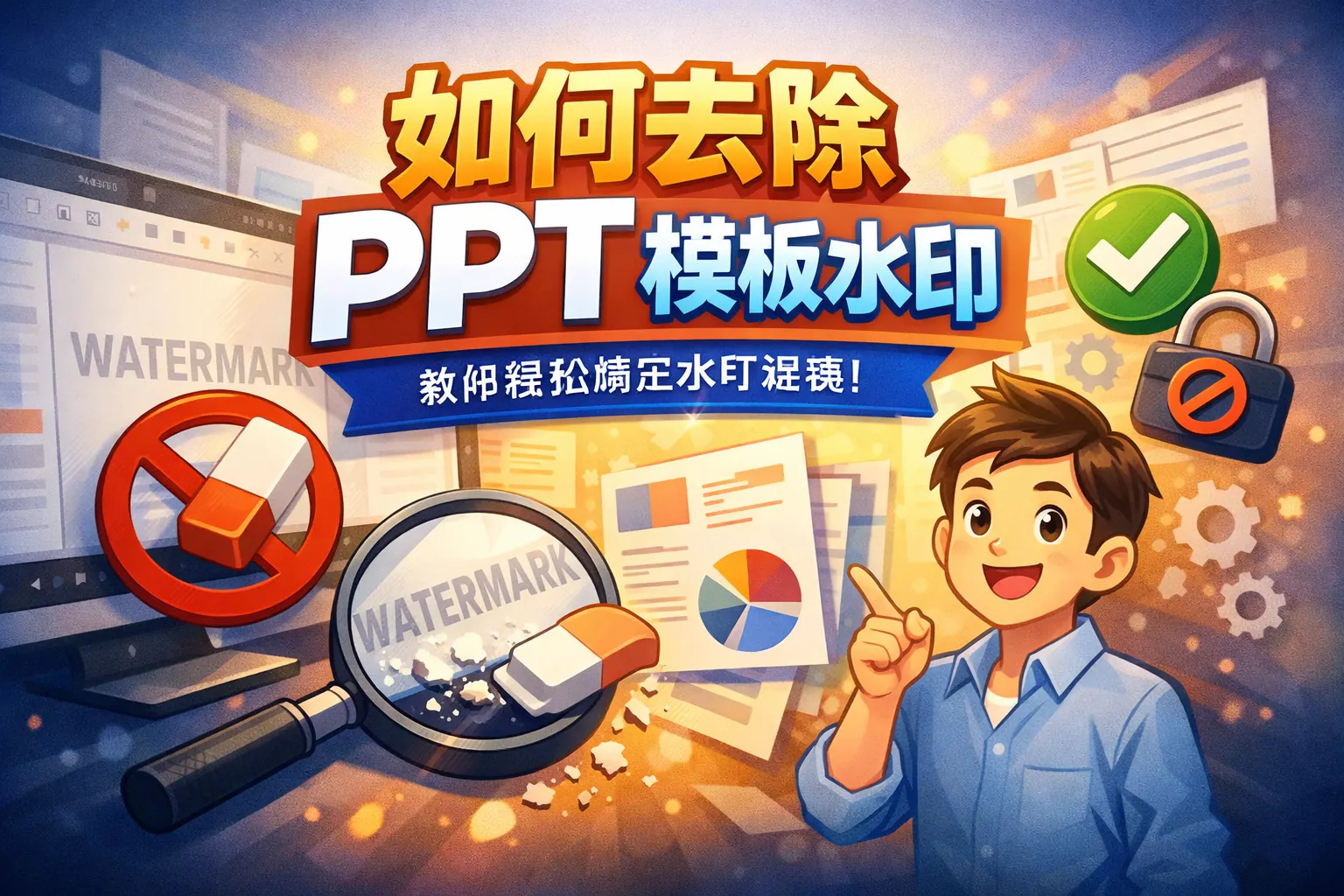 如何去除ppt模板水印