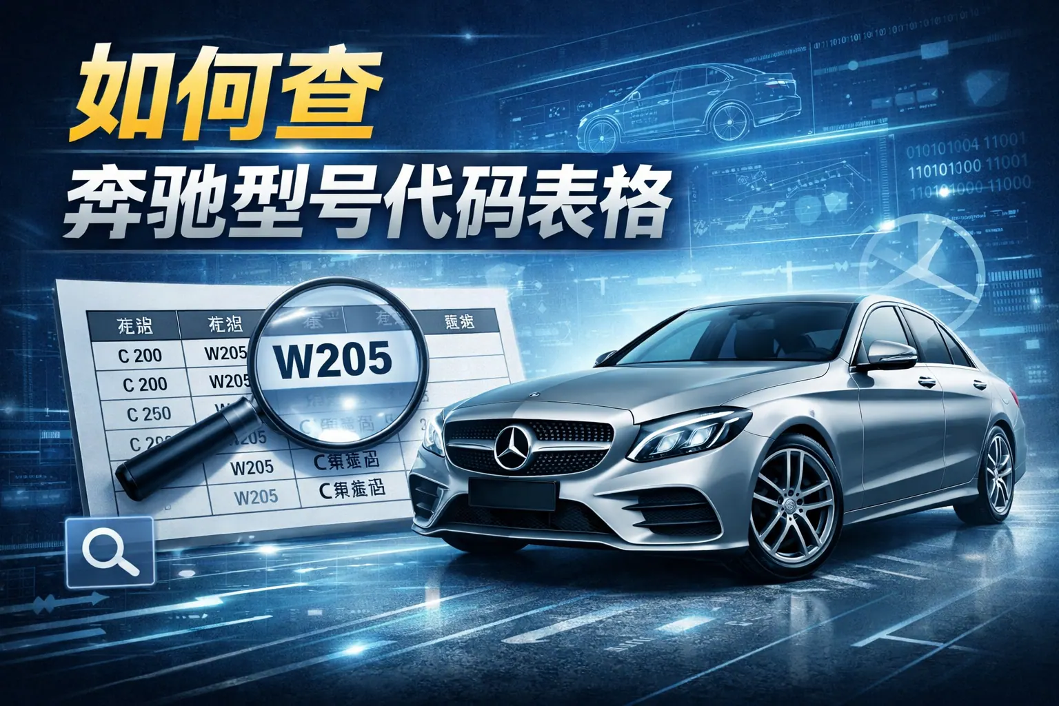 如何查奔驰型号代码表格