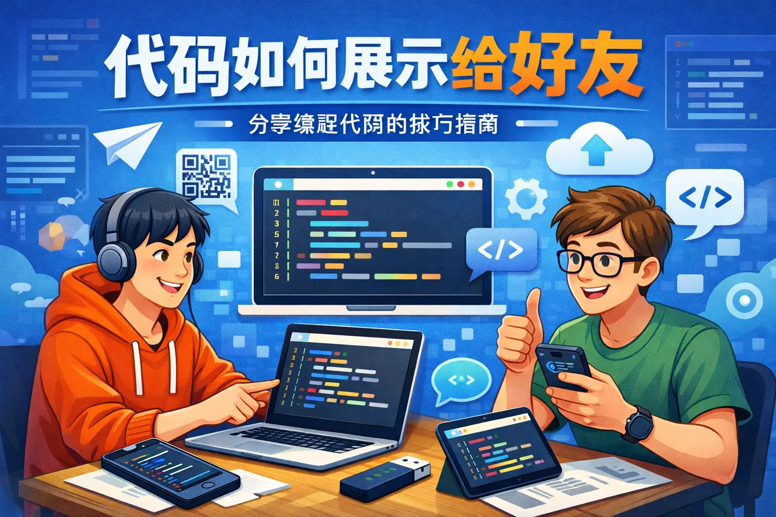 代码如何展示给好友