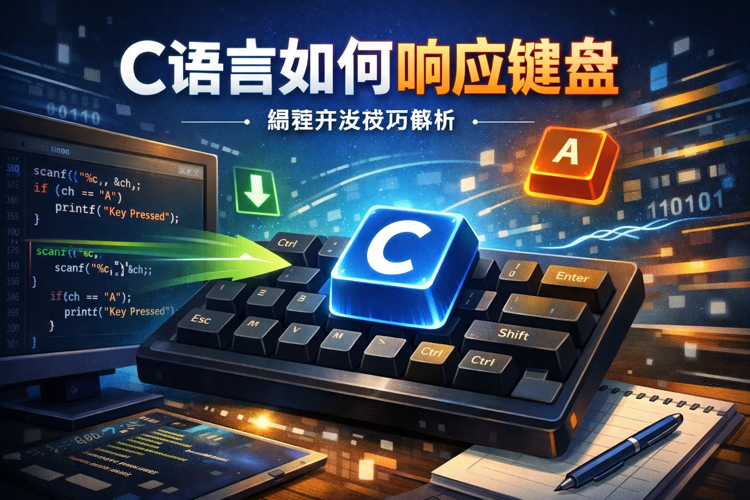 c语言如何响应键盘