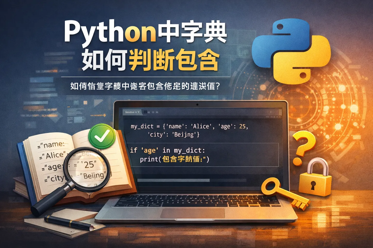 python中字典如何判断包含