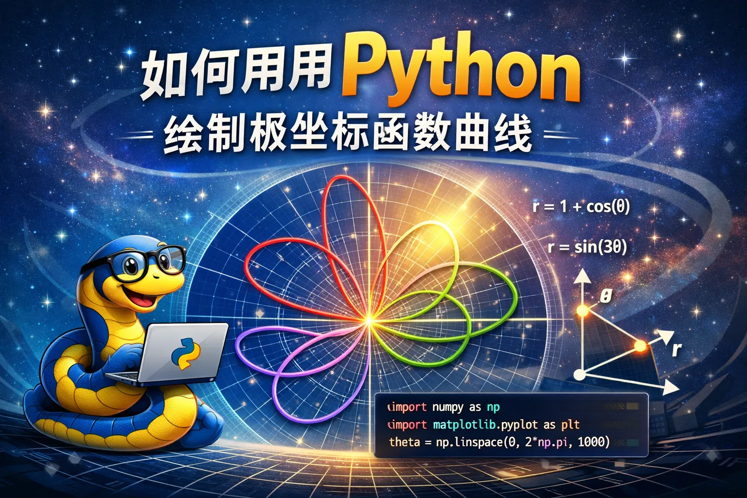 如何用python绘制极坐标函数曲线