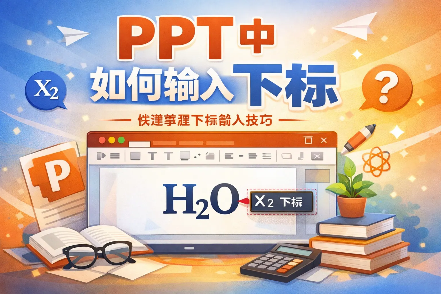 ppt中如何输入下标