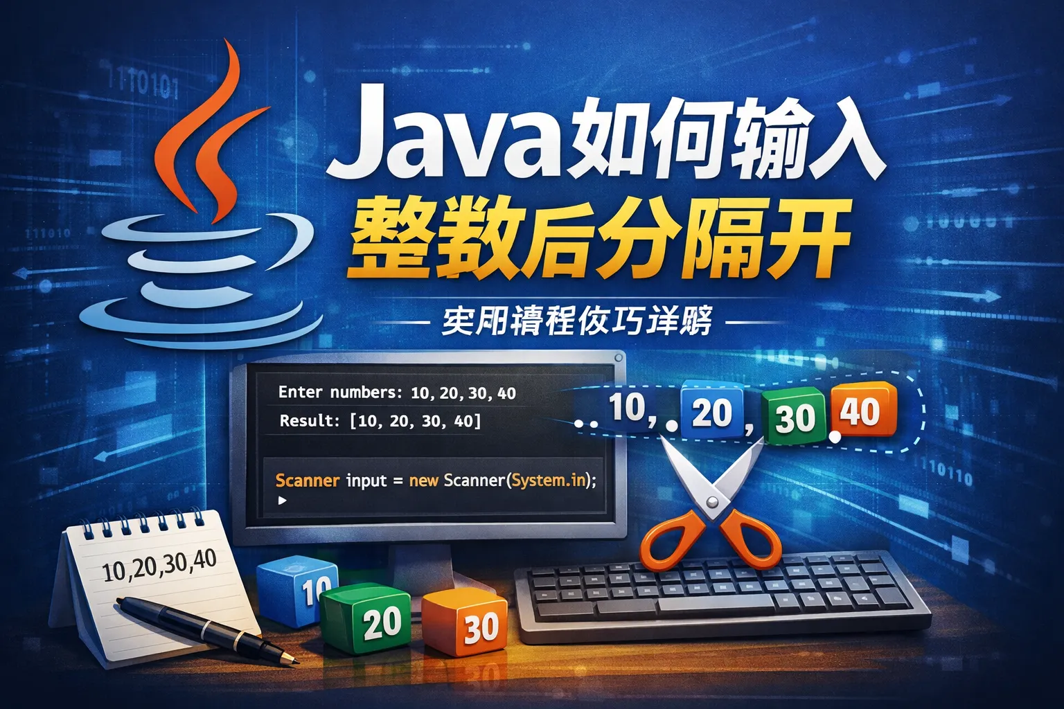 java如何输入整数后分隔开