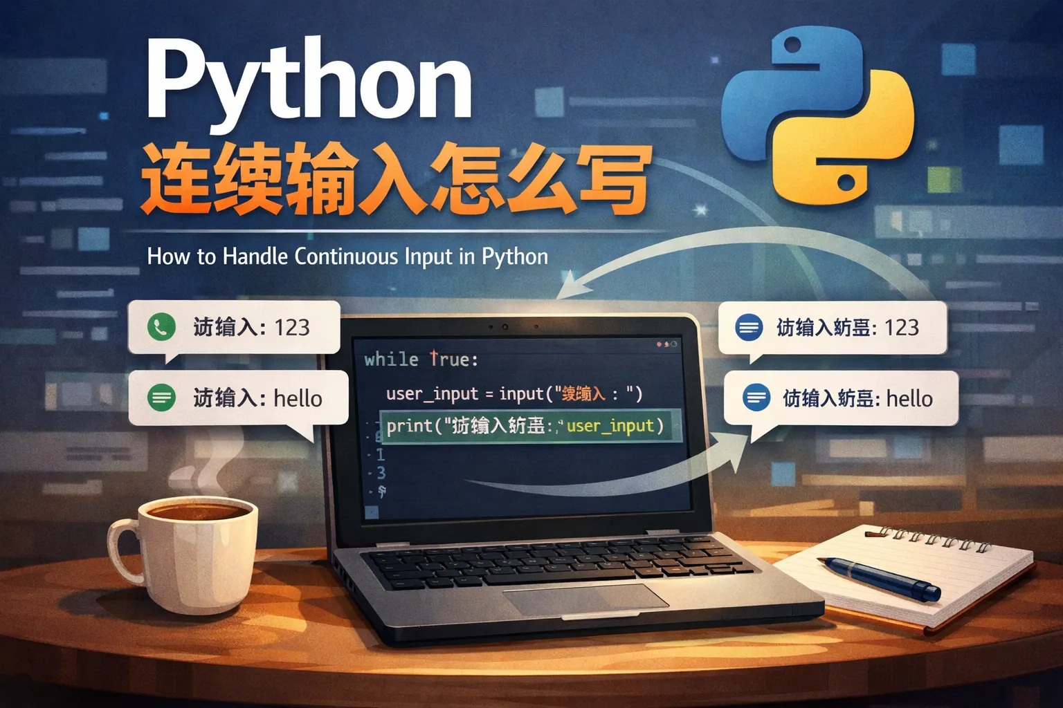 python连续输入怎么写