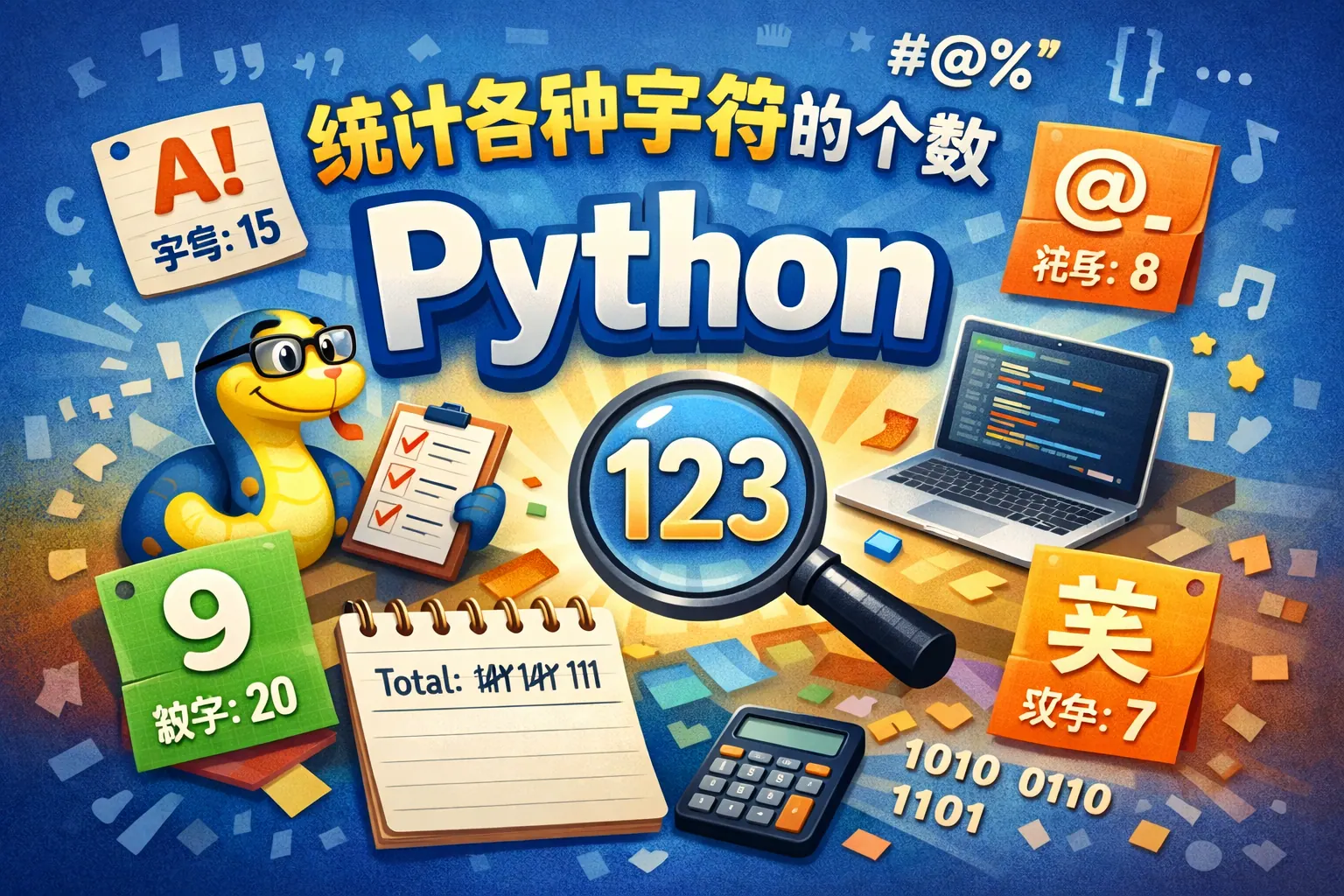 python统计各种字符的个数