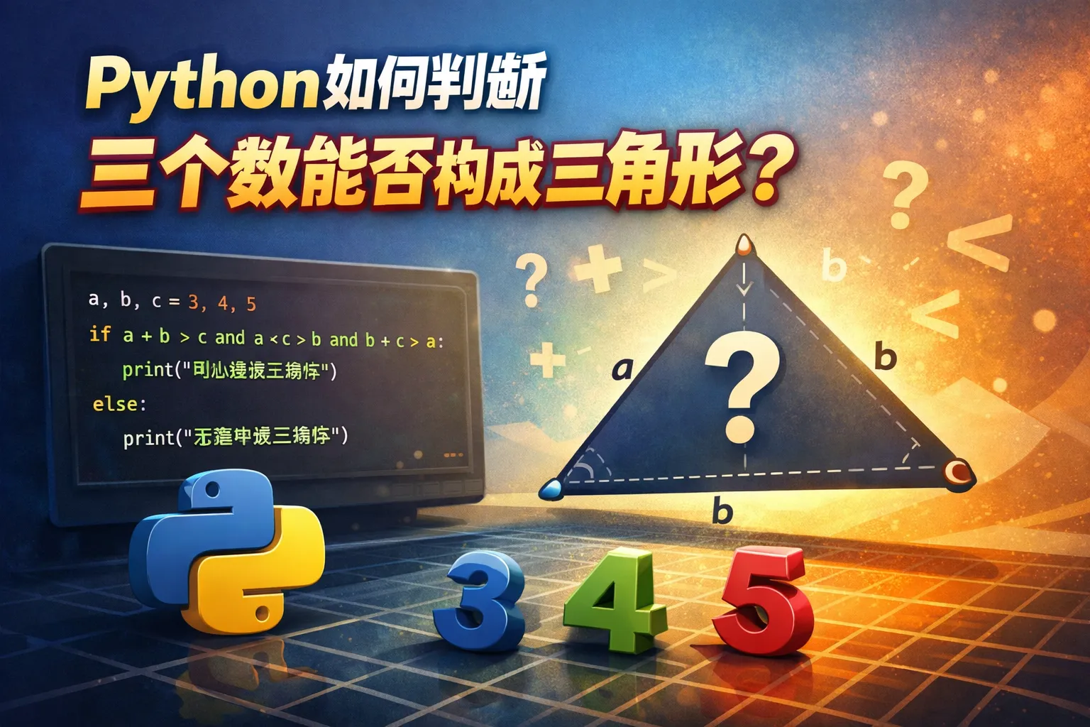 python如何判断三个数能否构成三角形