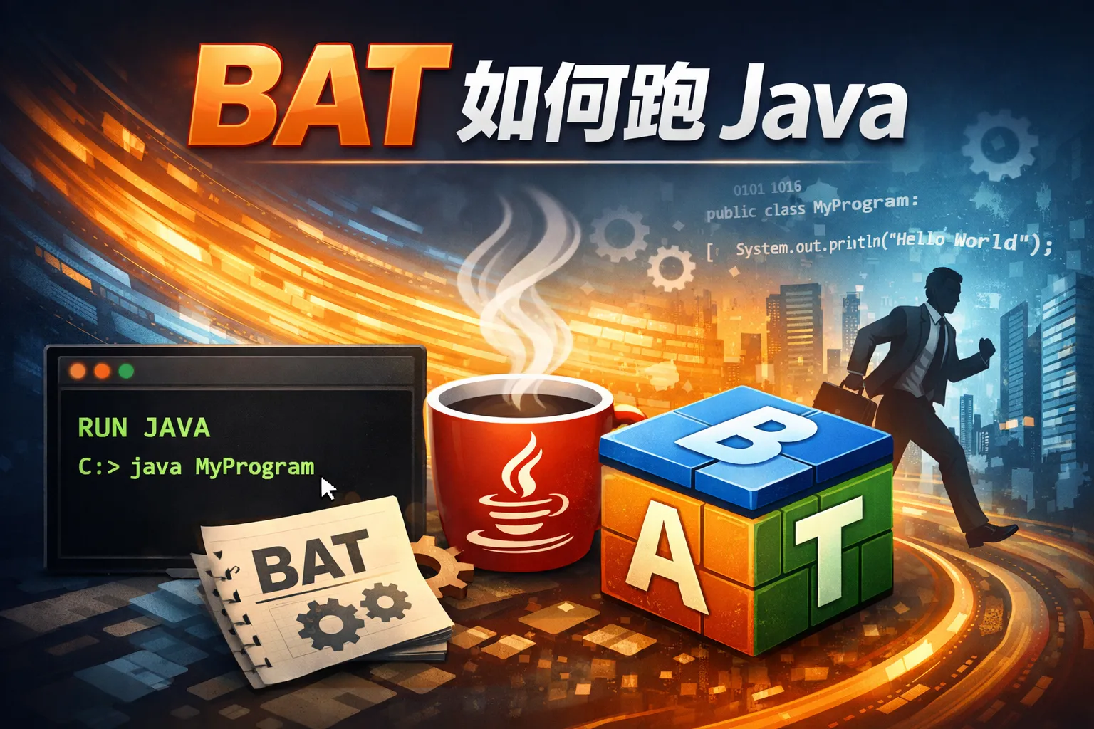 bat 如何跑java