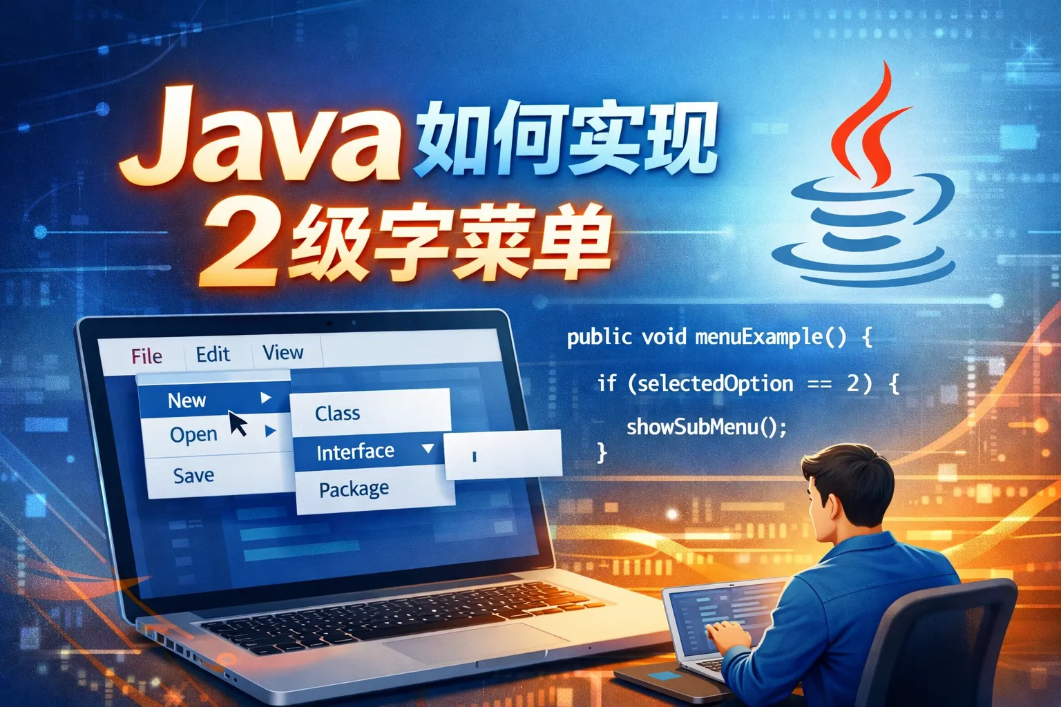 java如何实现2级字菜单