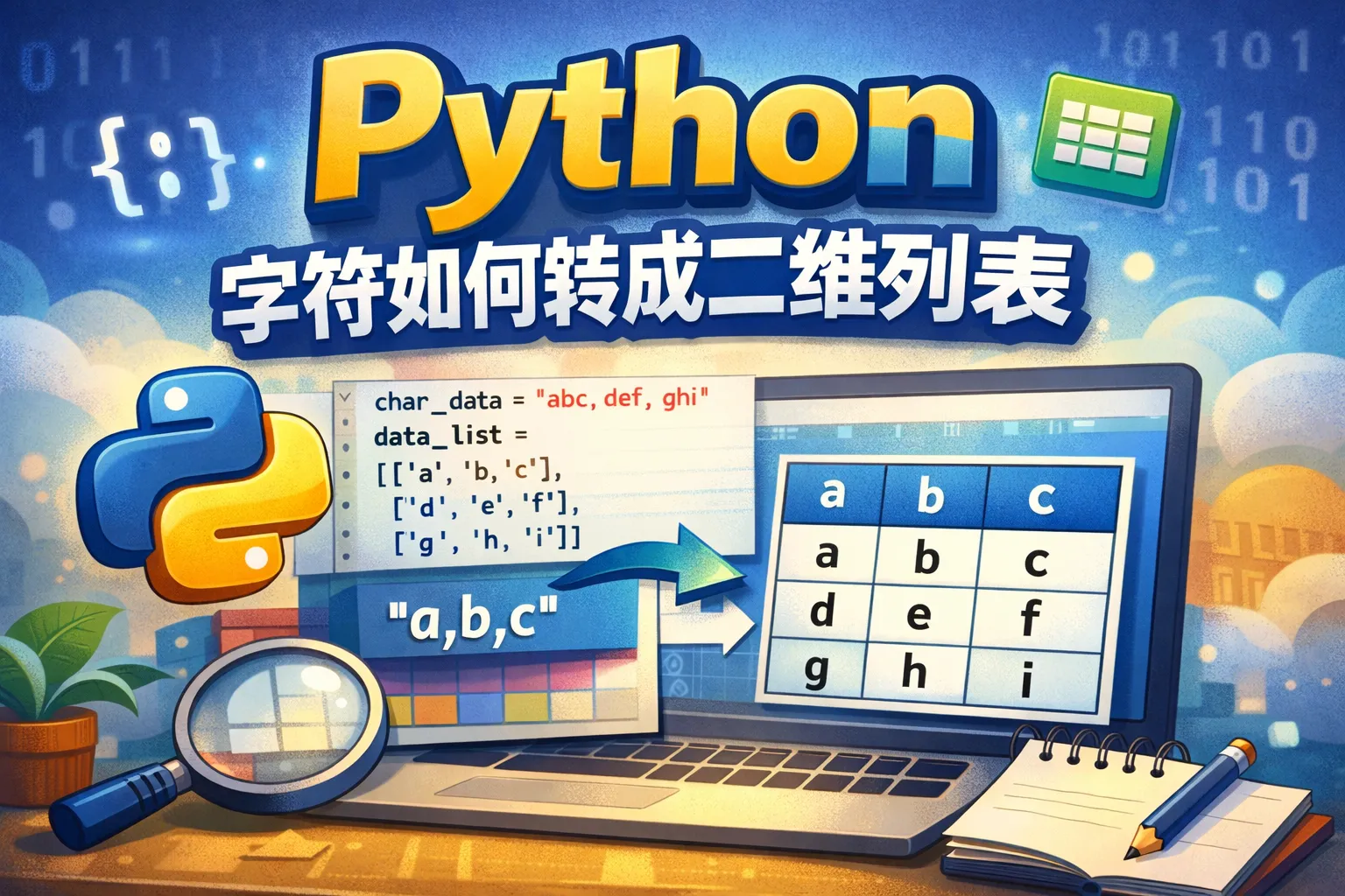 Python字符如何转成二维列表