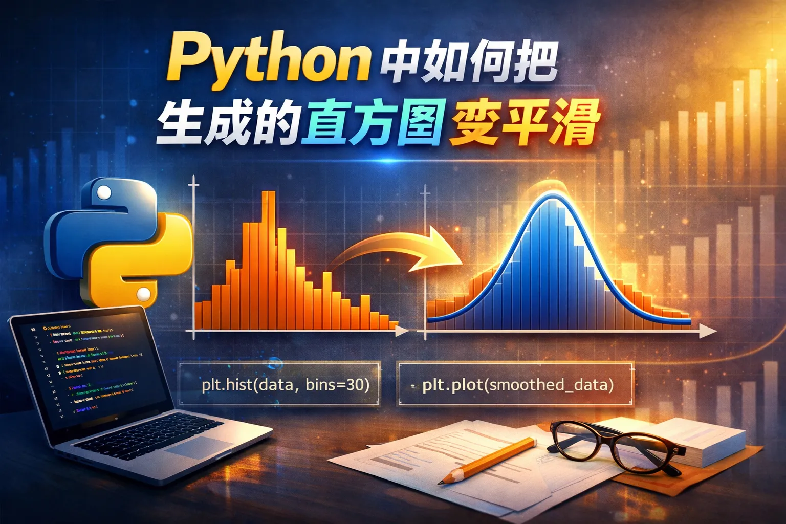 python中如何把生成的直方图变平滑