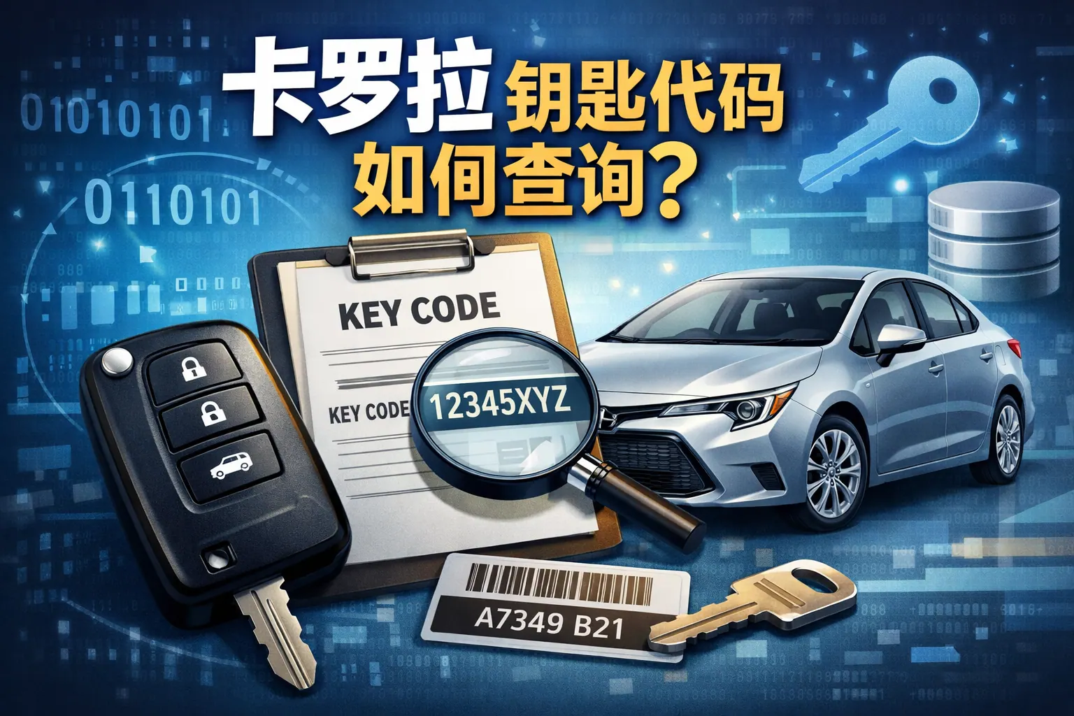 卡罗拉钥匙代码如何查询