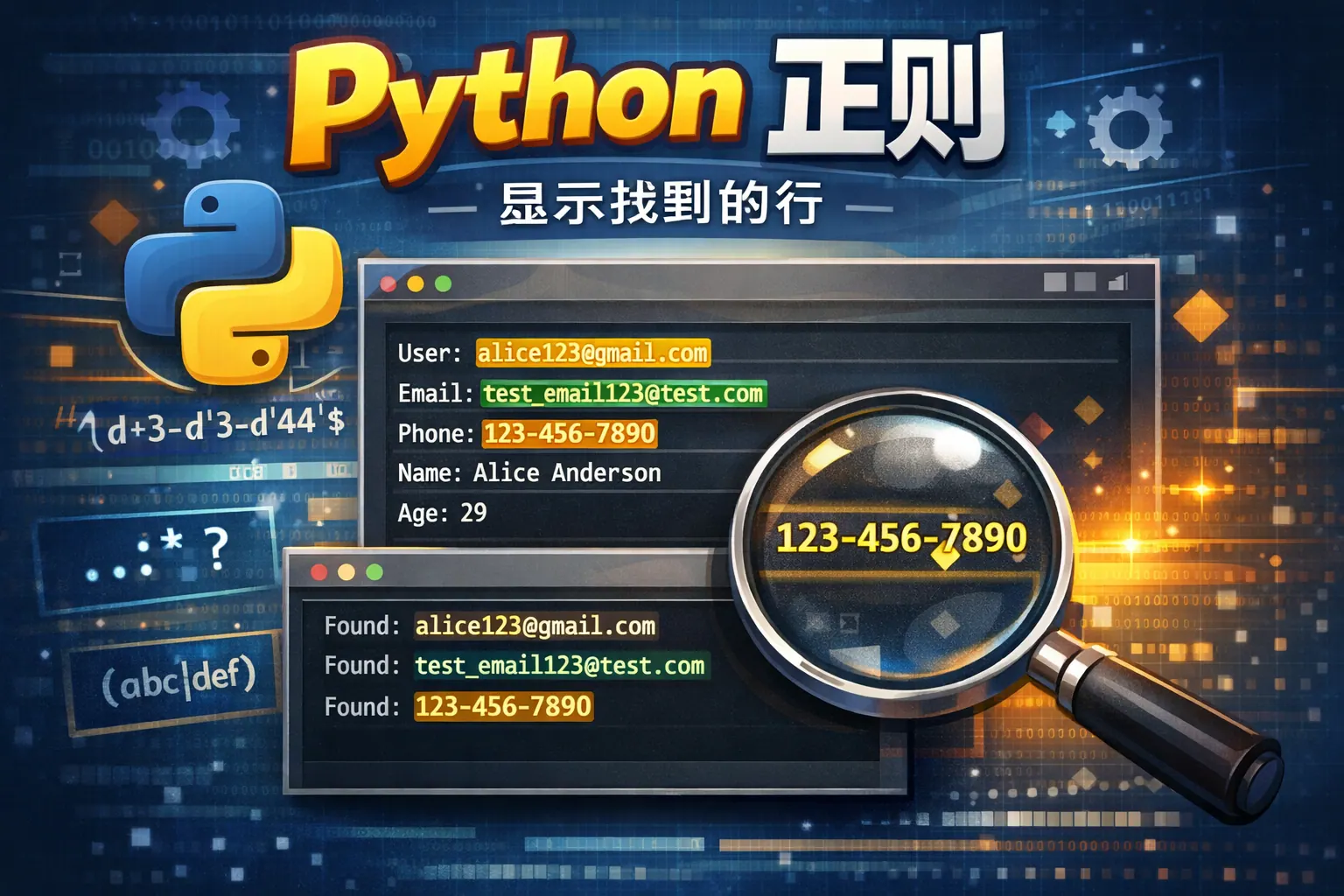 python 正则 显示找到的行