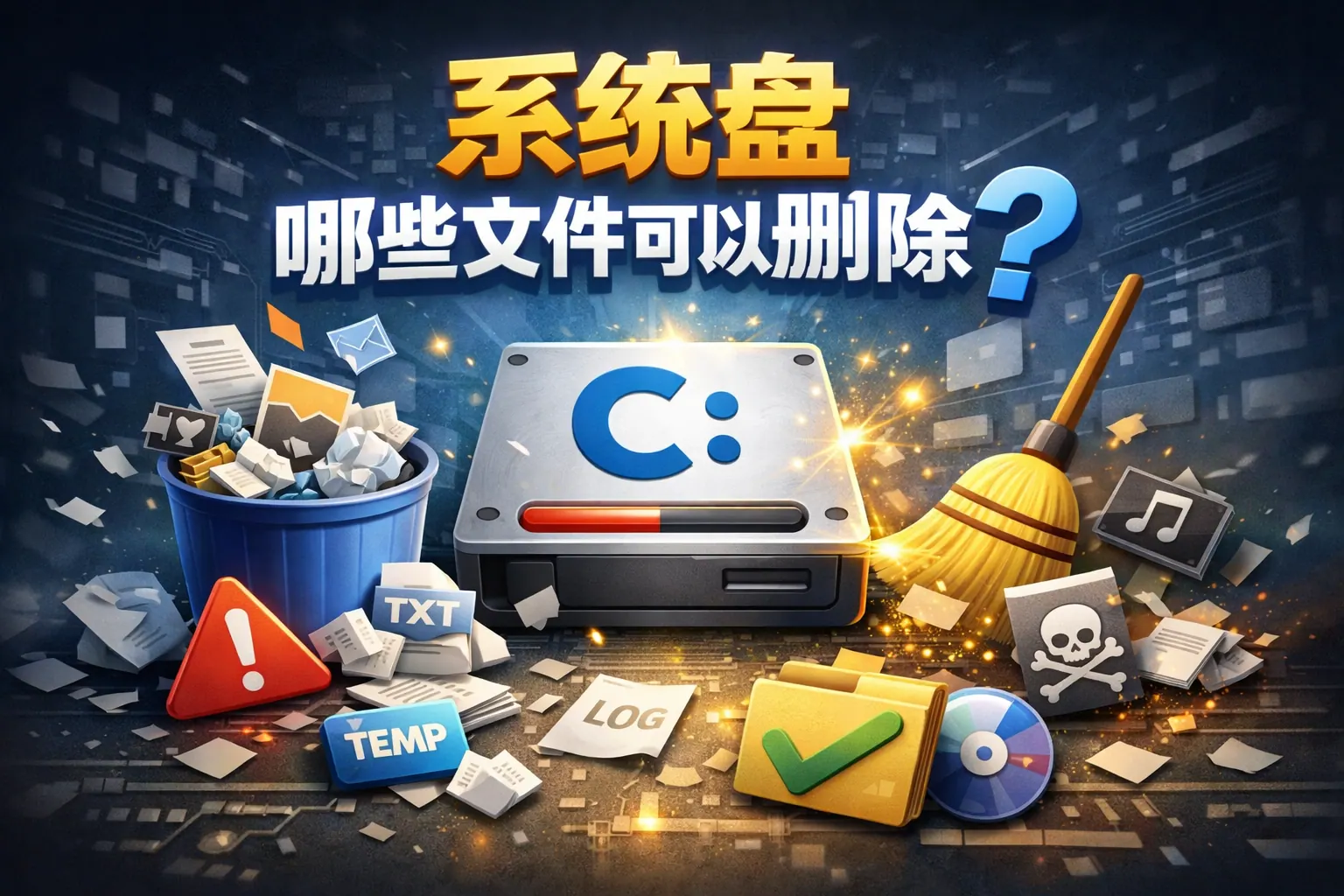 系统盘哪些文件可以删除