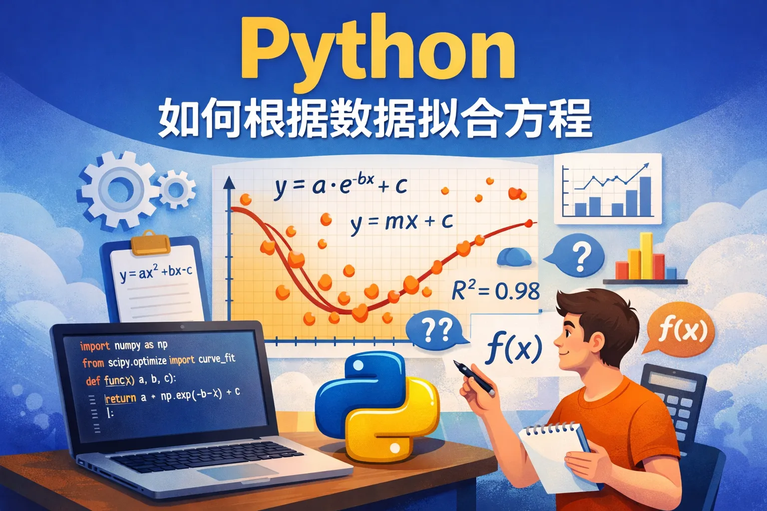 python如何根据数据拟合方程