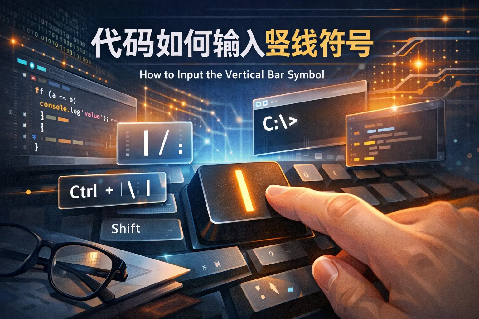 代码如何输入竖线符号