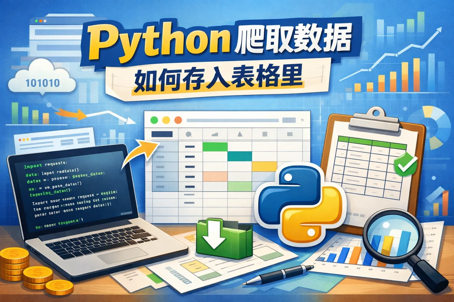 python爬取数据如何存入表格里
