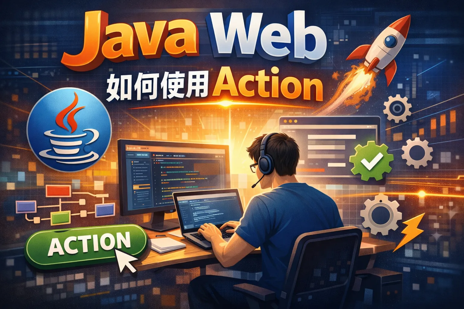 java web如何使用action