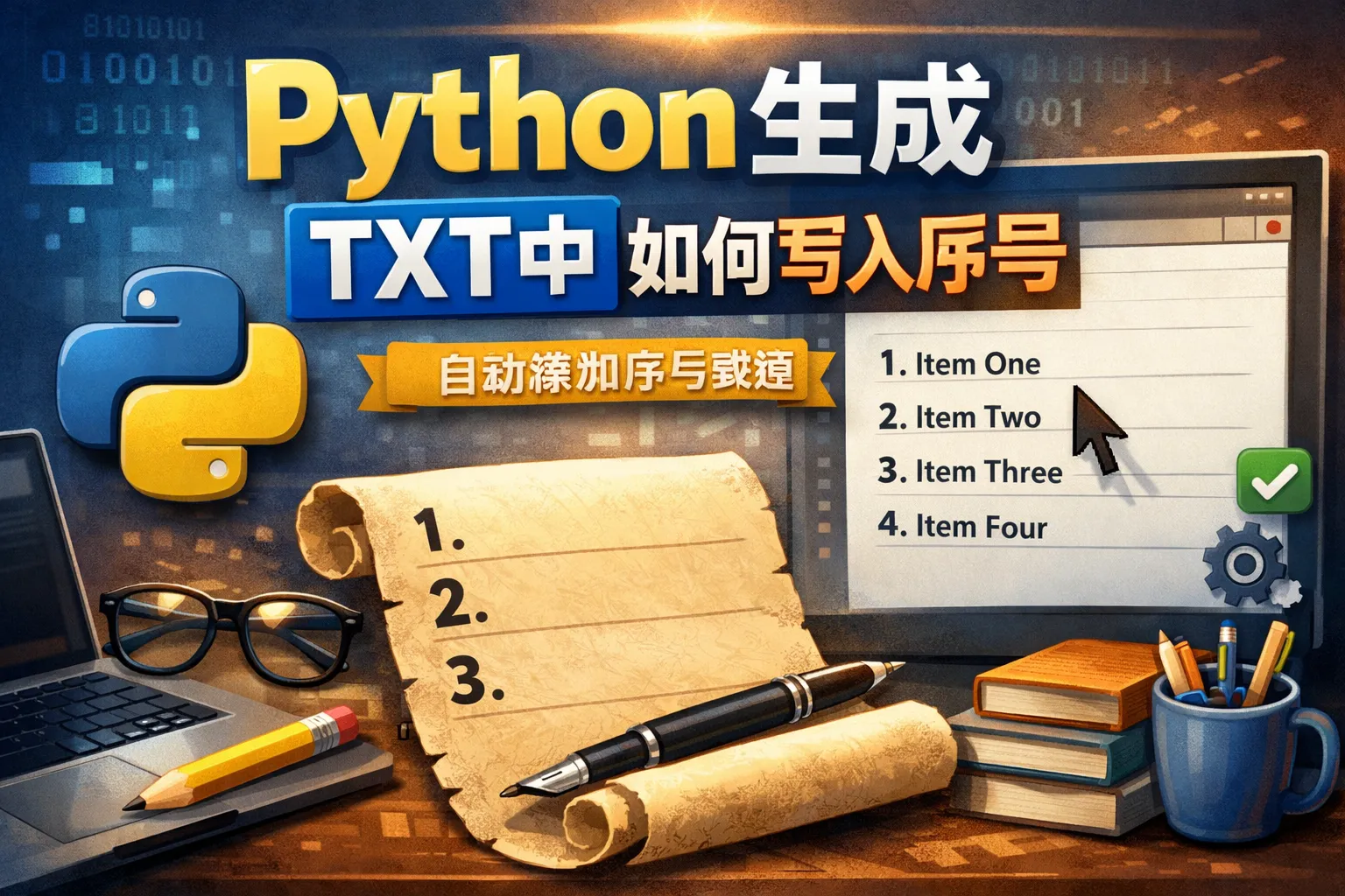 python生成txt中如何写入序号