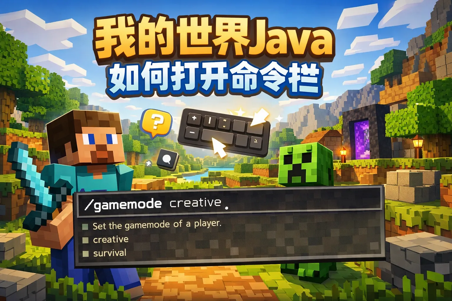 我的世界java如何打开命令栏