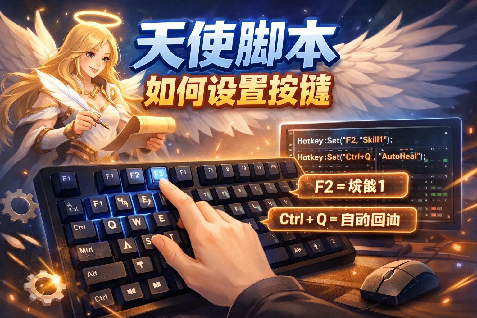 天使脚本如何设置按键