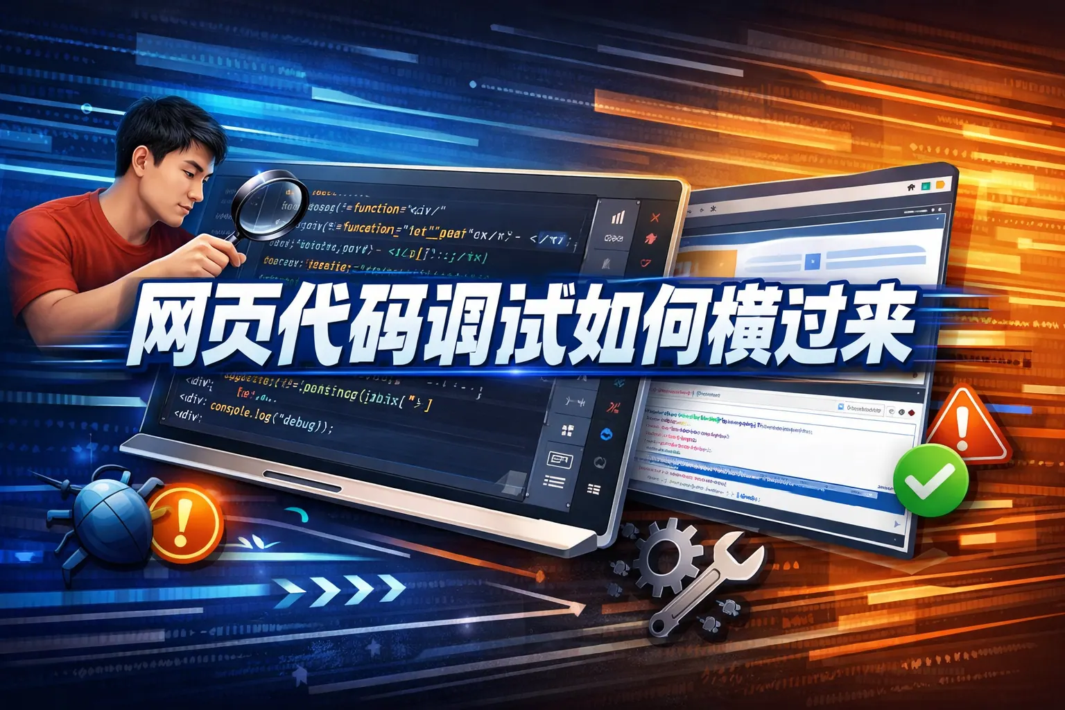 网页代码调试如何横过来