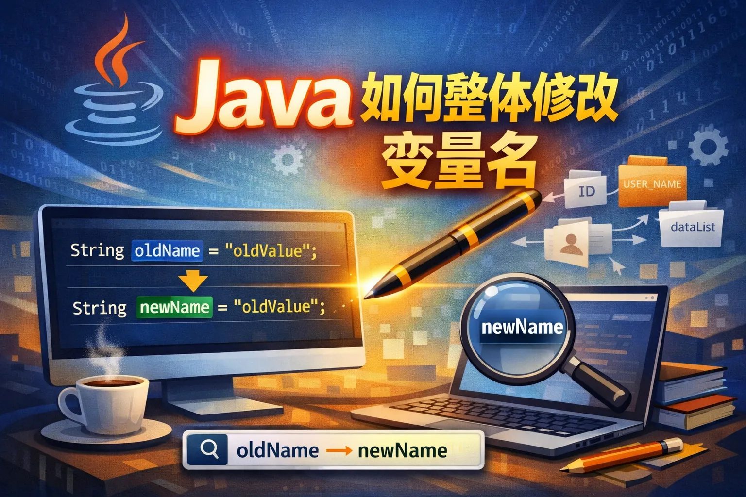 Java如何整体修改变量名