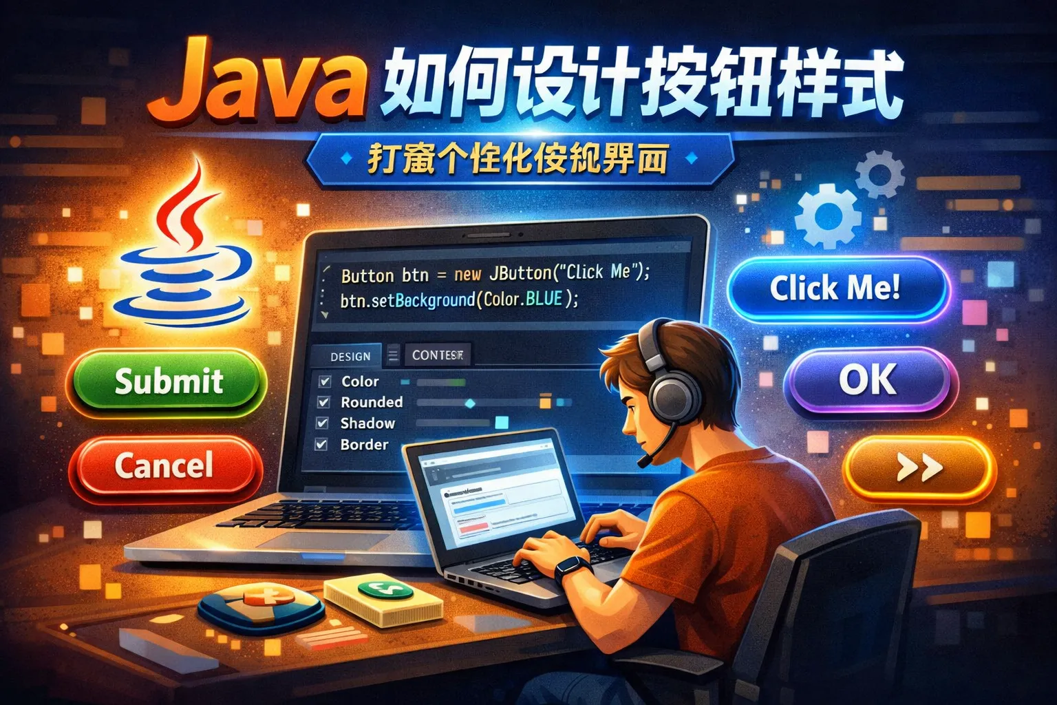 java 如何设计按钮样式