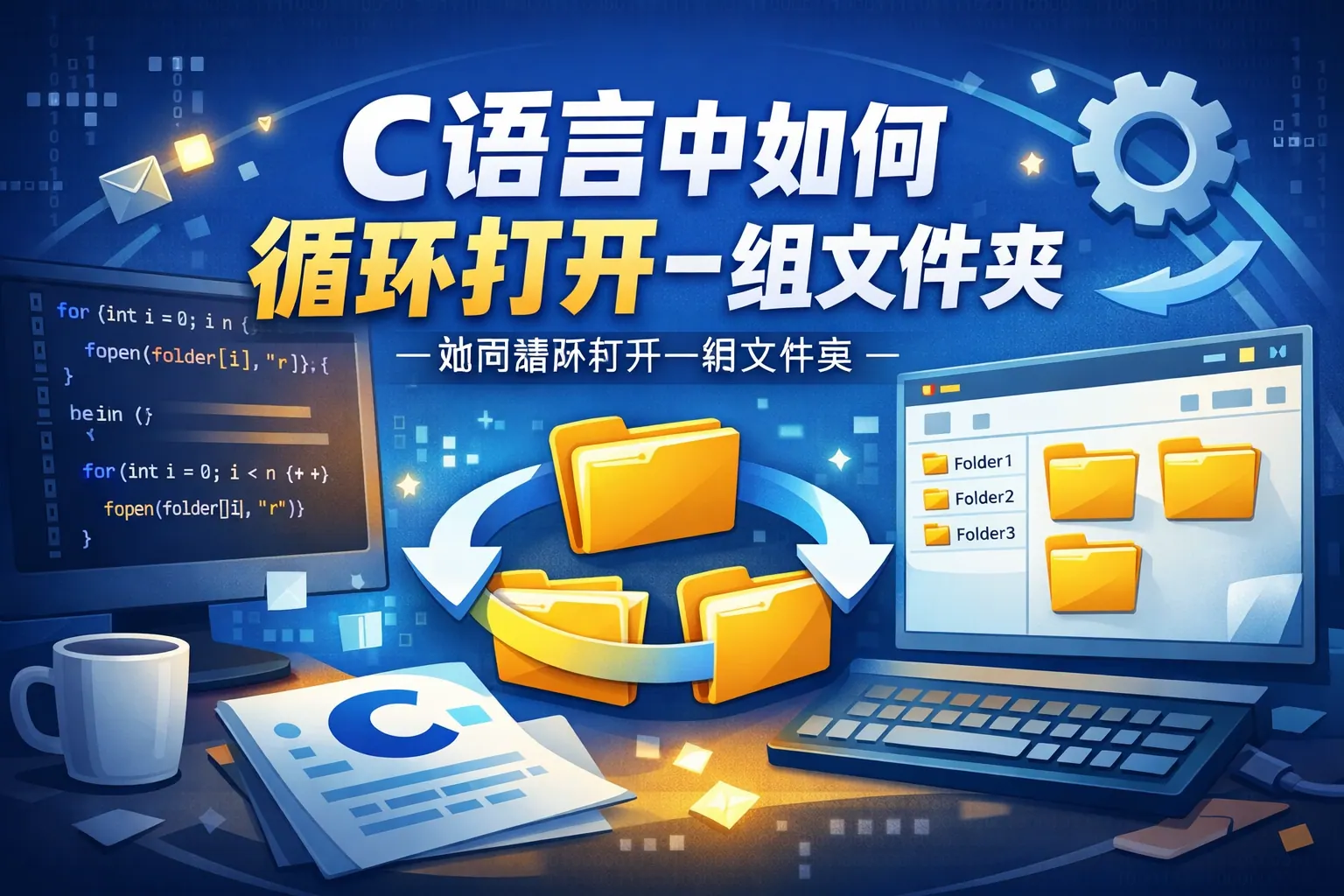 c语言中如何循环打开一组文件夹