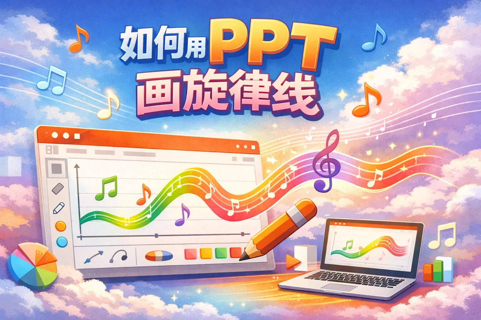 如何用ppt画旋律线