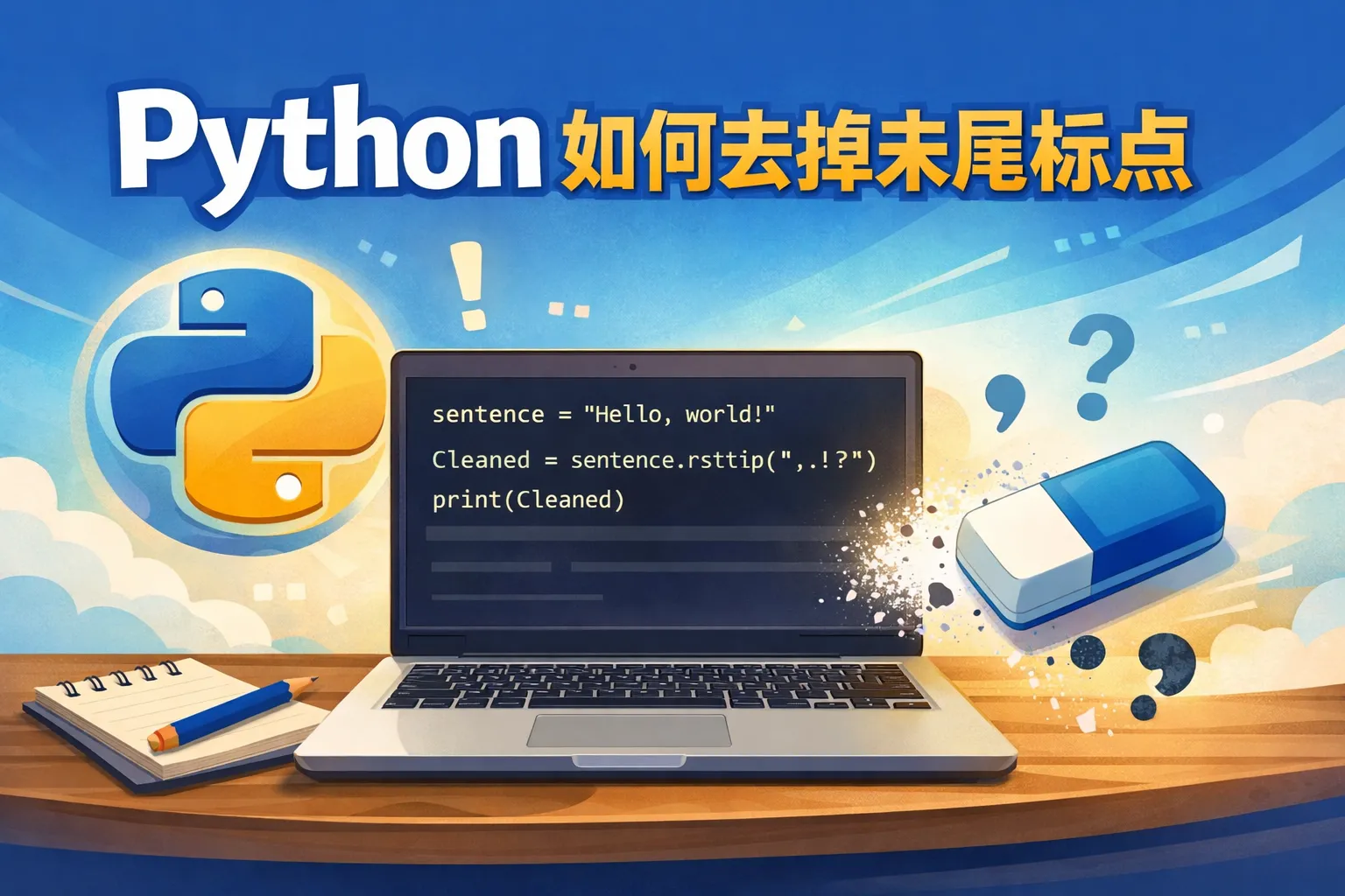 python如何去掉末尾标点
