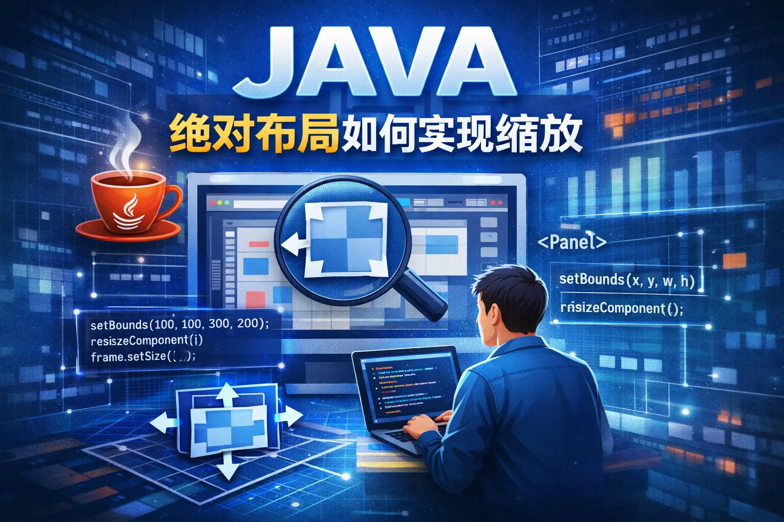 JAVA绝对布局如何实现缩放