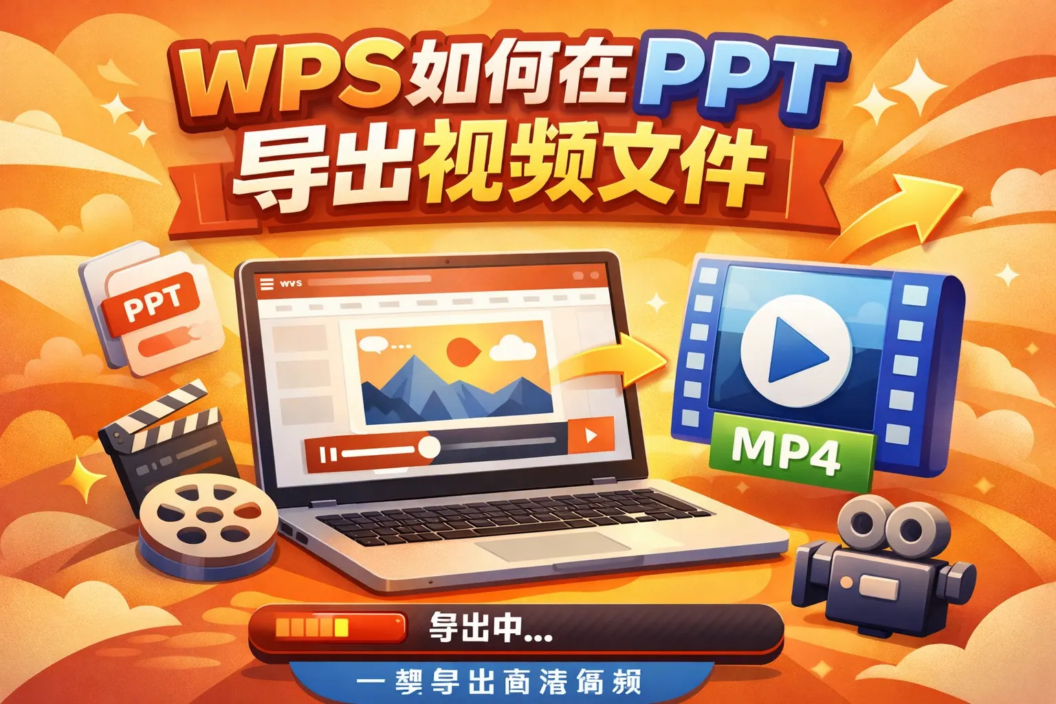 wps如何在ppt导出视频文件