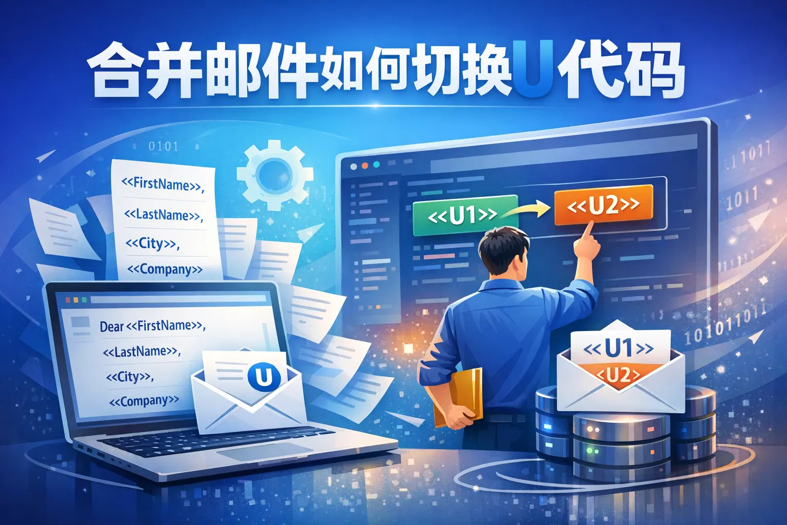 合并邮件如何切换u代码