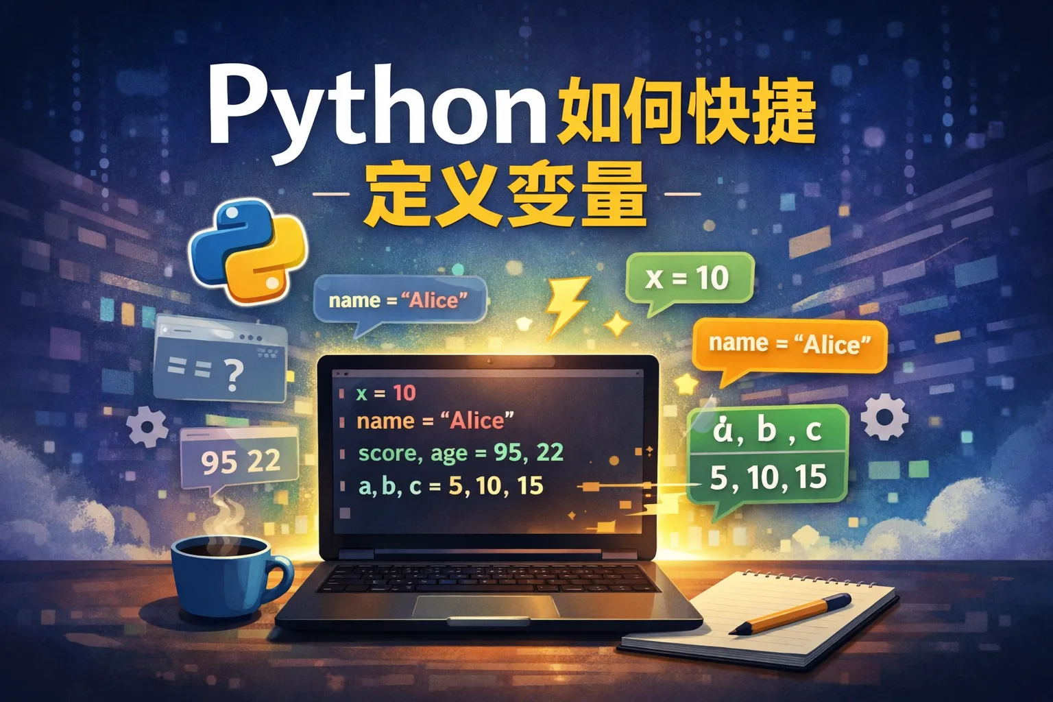 python如何快捷定义变量